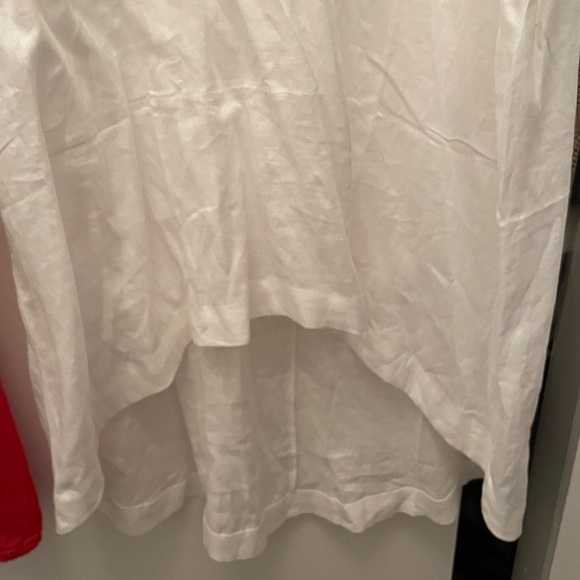 White Asymmetrical Linen Dress - Picture 4 of 6